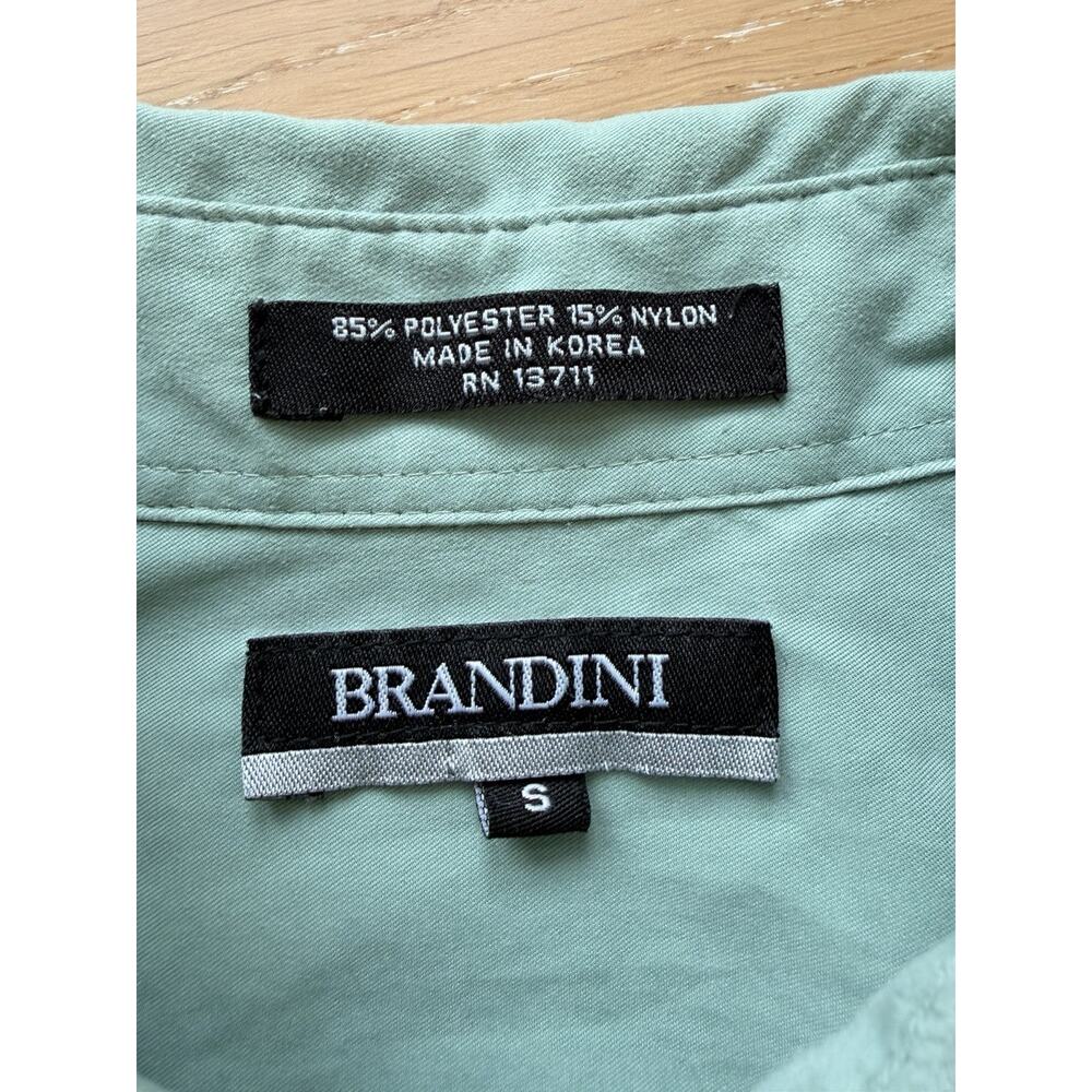 Vintage Brandini Women’s Small Mint Green Button Front Blouse Long Sleeve - Picture 3 of 9